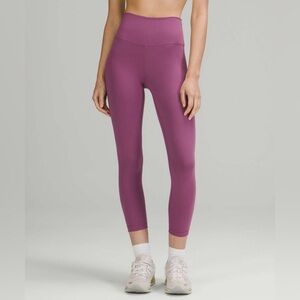 lululemon wunder train high rise crop leggings 23” vintage plum